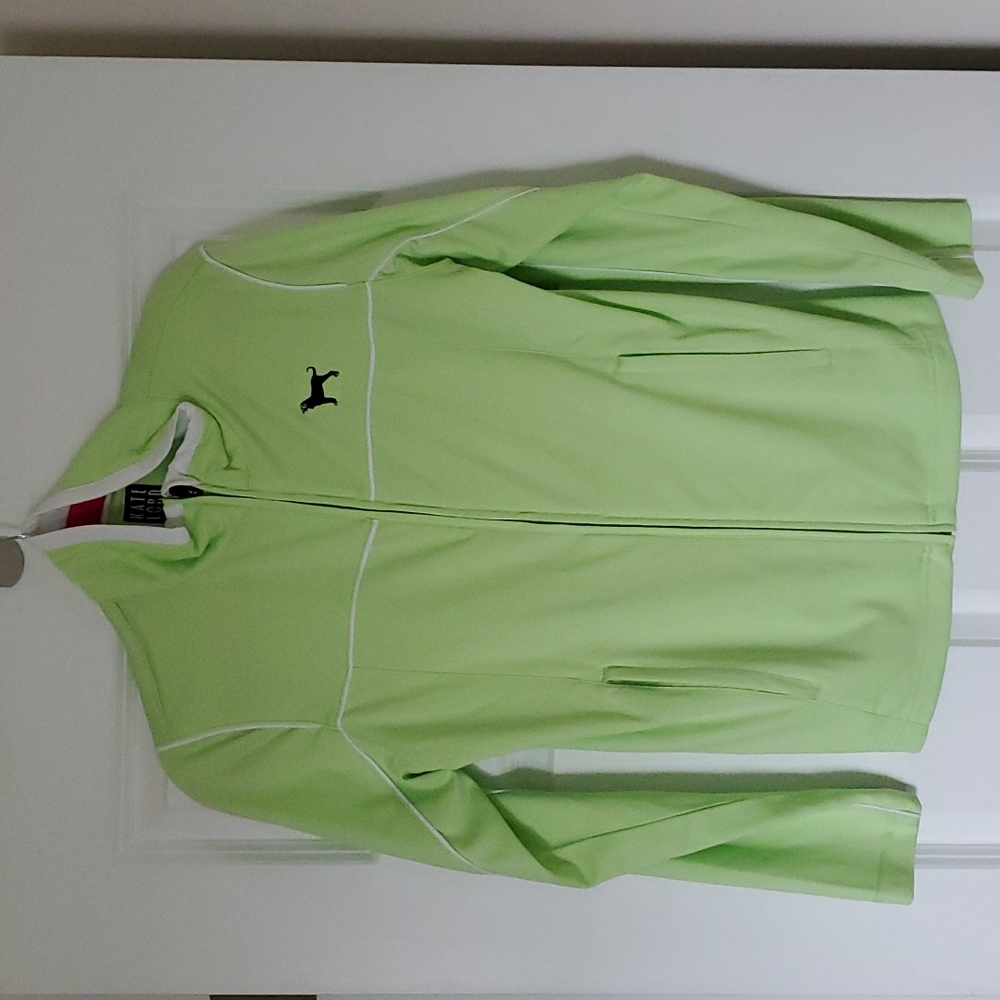 Kate Lord/The Black Dog, full zip, size medium, light green